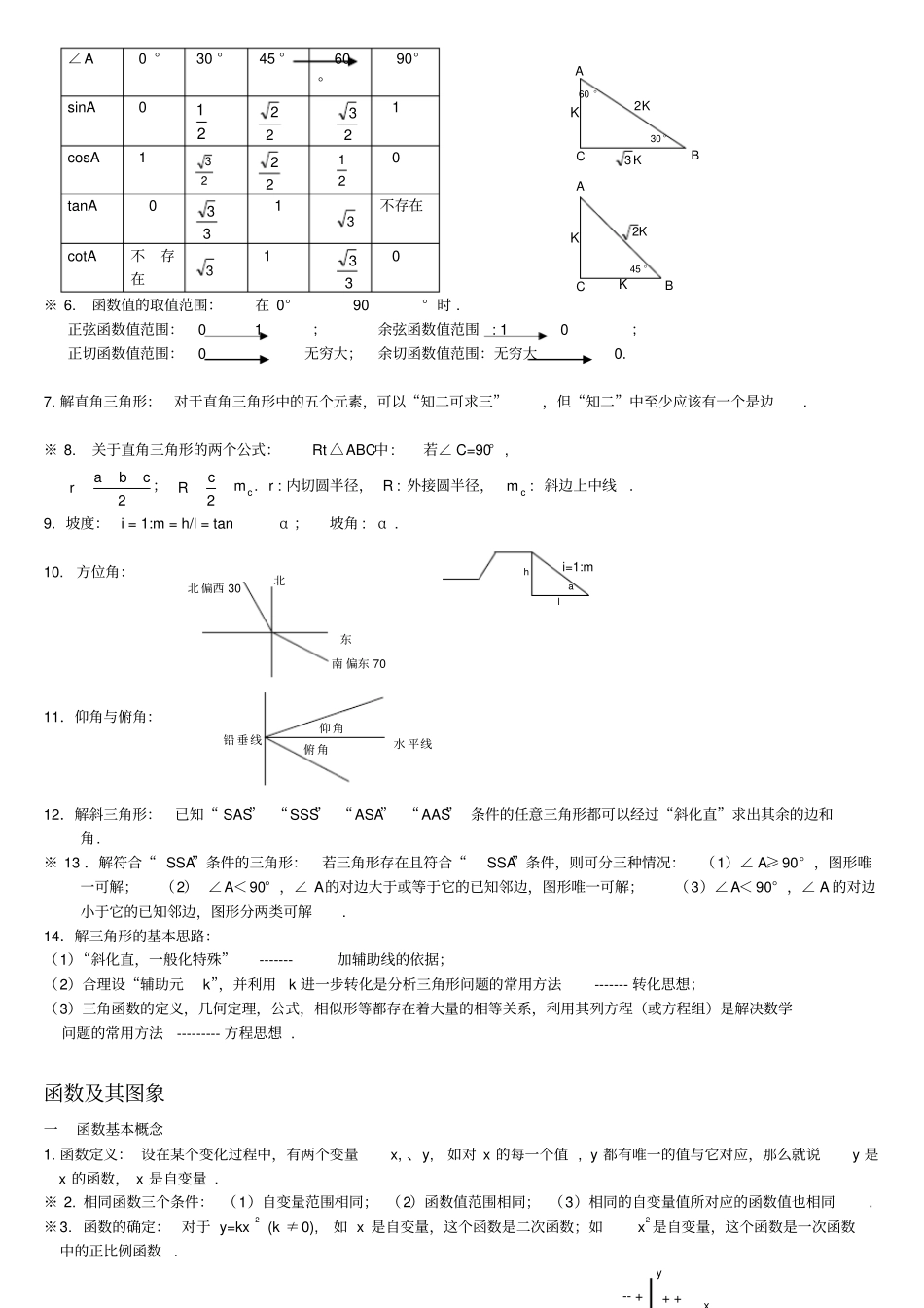 人教版初三数学复习提纲知识点_第3页