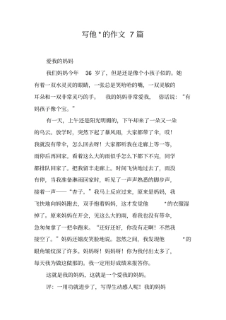 写他-的作文7篇
