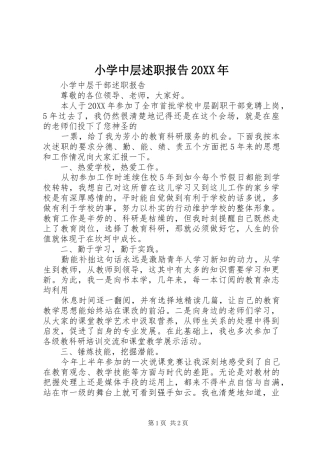 小学中层述职报告