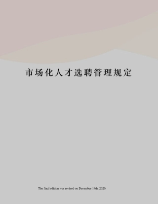 市场化人才选聘管理规定