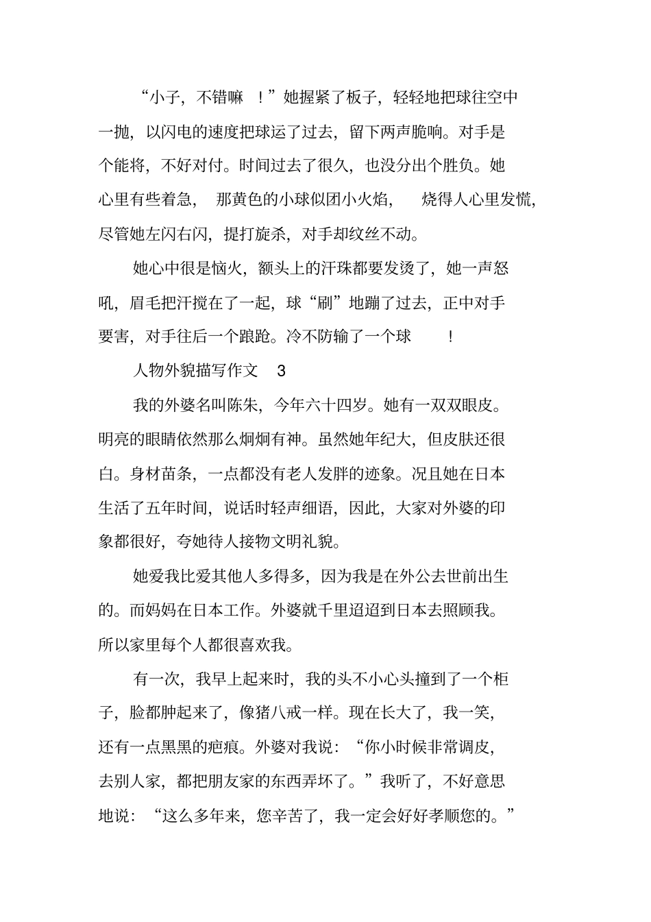 人物外貌描写作文5篇_第3页