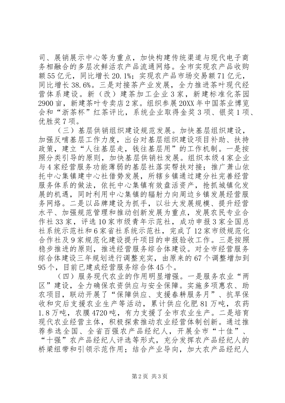 市供销社年度工作总结与重点工作_第2页