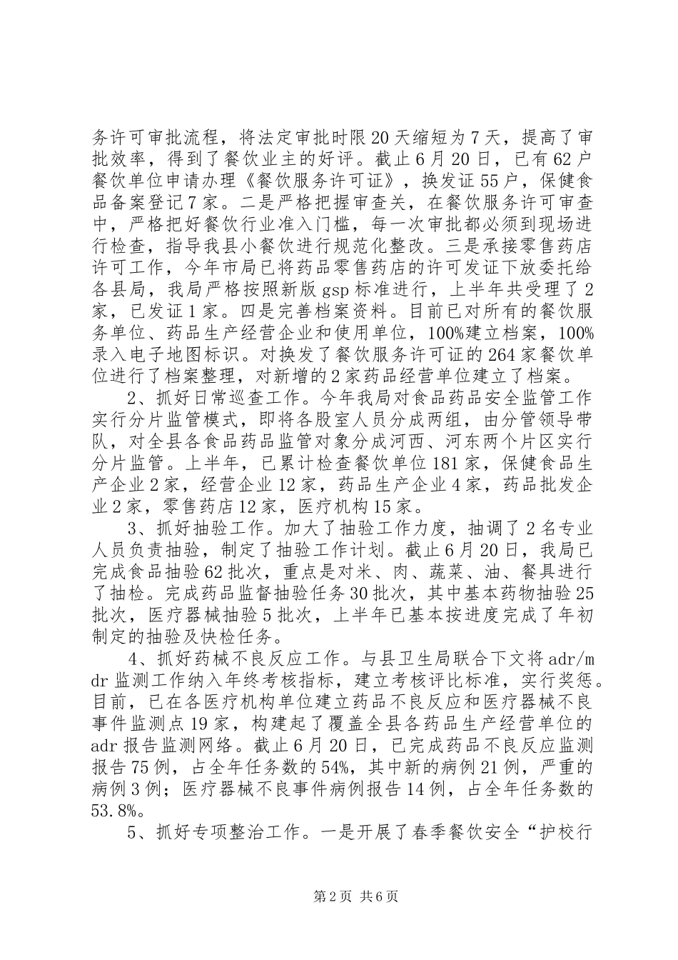 食药局上半年工作总结_第2页