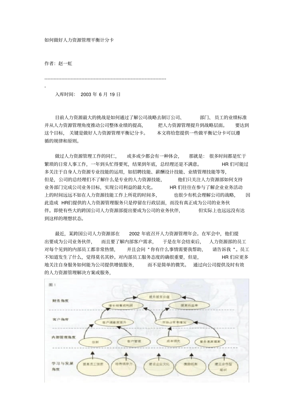 如何做好人力资源管理平衡计分卡_第1页