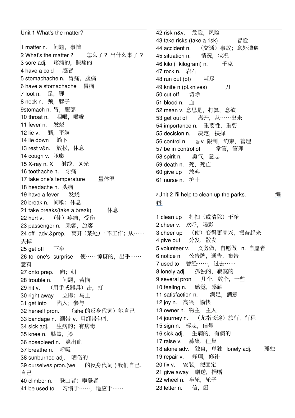 八下英语课本单词表_第1页