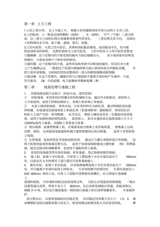 (完整版)28895建筑施工技术自考重点