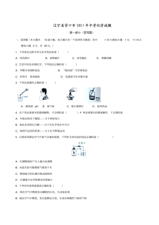 2017年营口市中考化学试卷