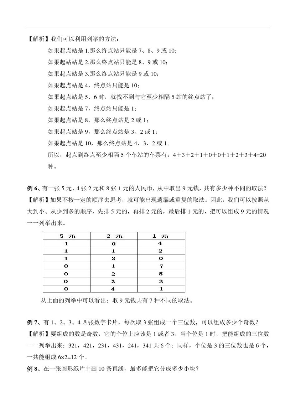 小学数学4年级培优奥数讲义第08讲-简单列举(教师版)_第3页