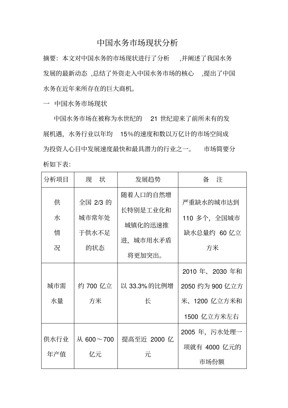 中国水务市场现状分析_第2页