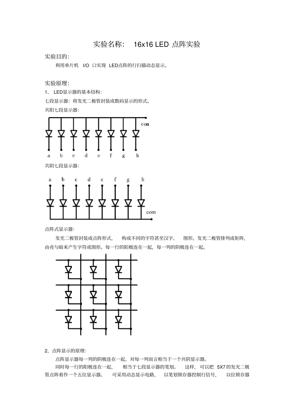 16x16LED点阵实验_第1页