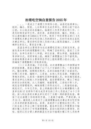 治理吃空饷自查报告