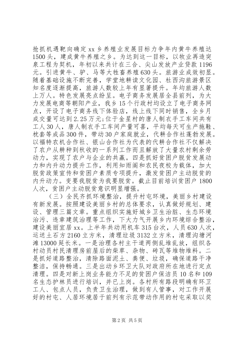 乡镇上半年政府工作总结_第2页