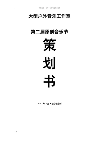 大型户外音乐节“音乐节”活动策划执行方案