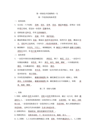 八年级上册生物全部知识点汇总