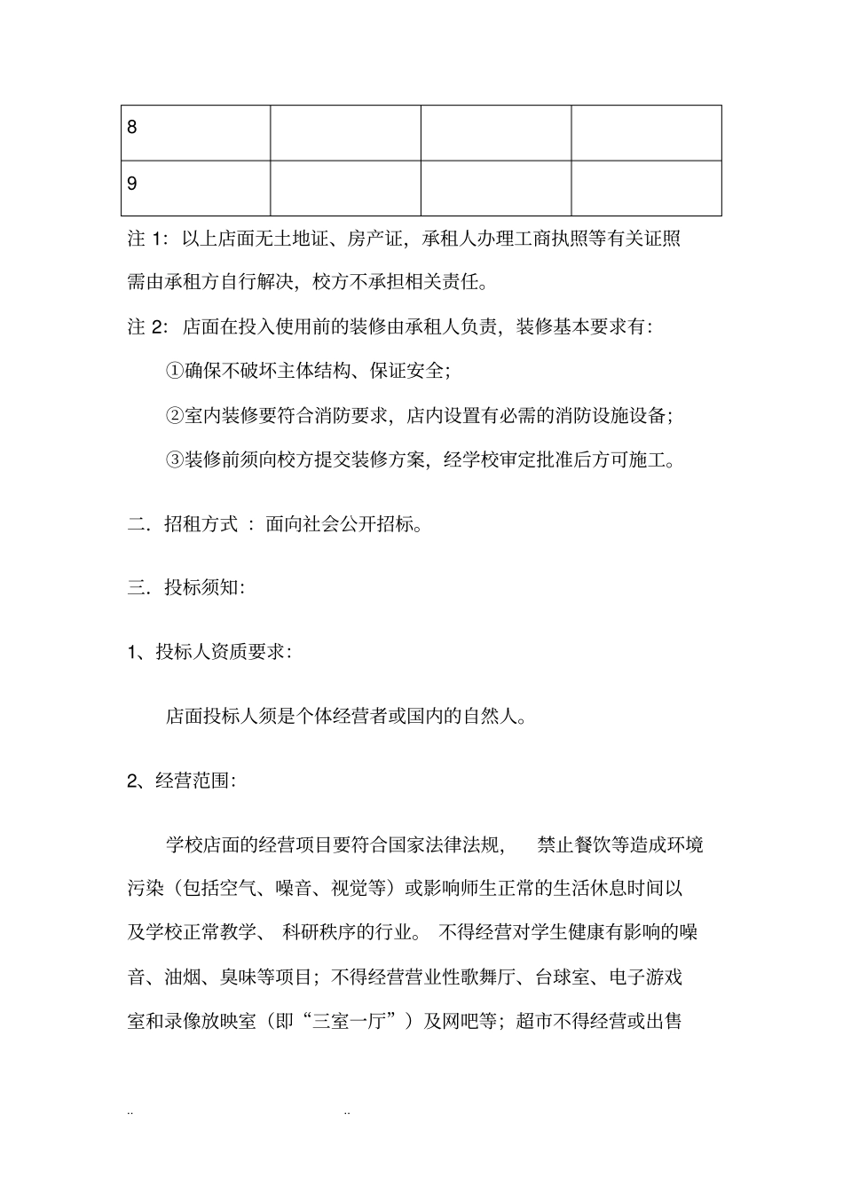学校店面出租招标书_第2页
