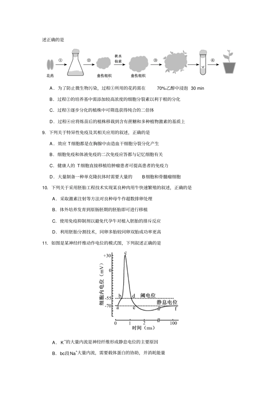 2018高考生物真题江苏卷_第3页