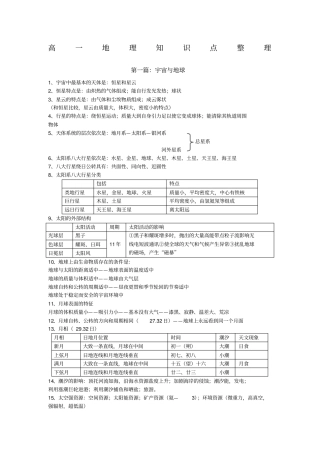上海市高一地理复习