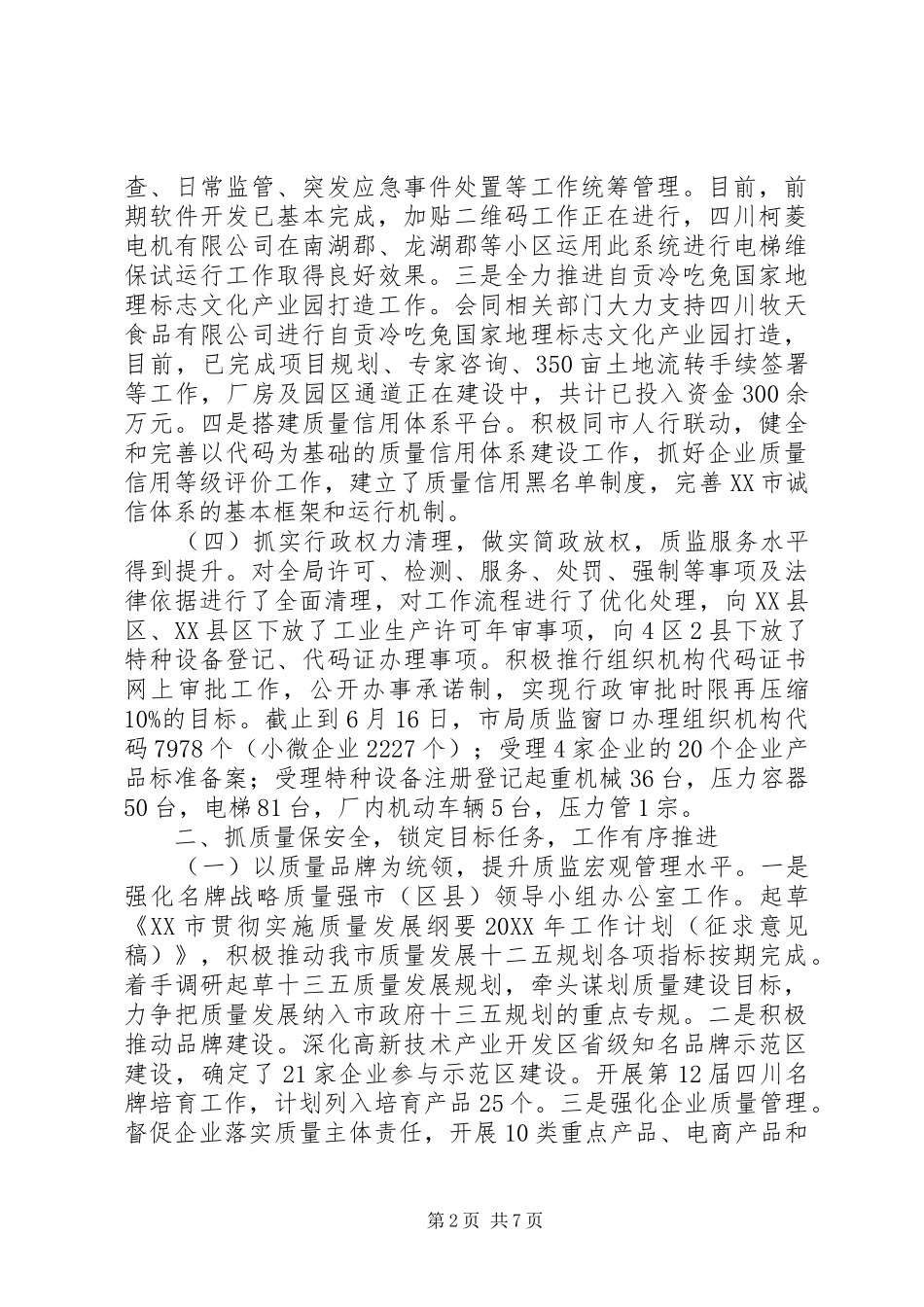 市质监局上半年工作总结和下半年工作计划_第2页