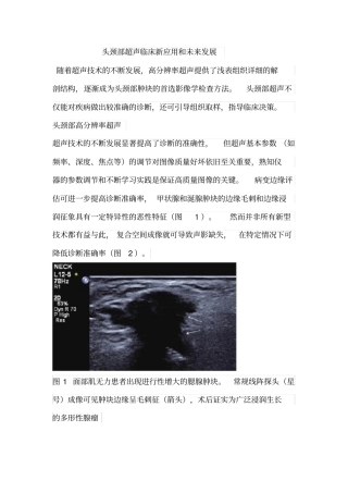 头颈部超声临床新应用和未来发展