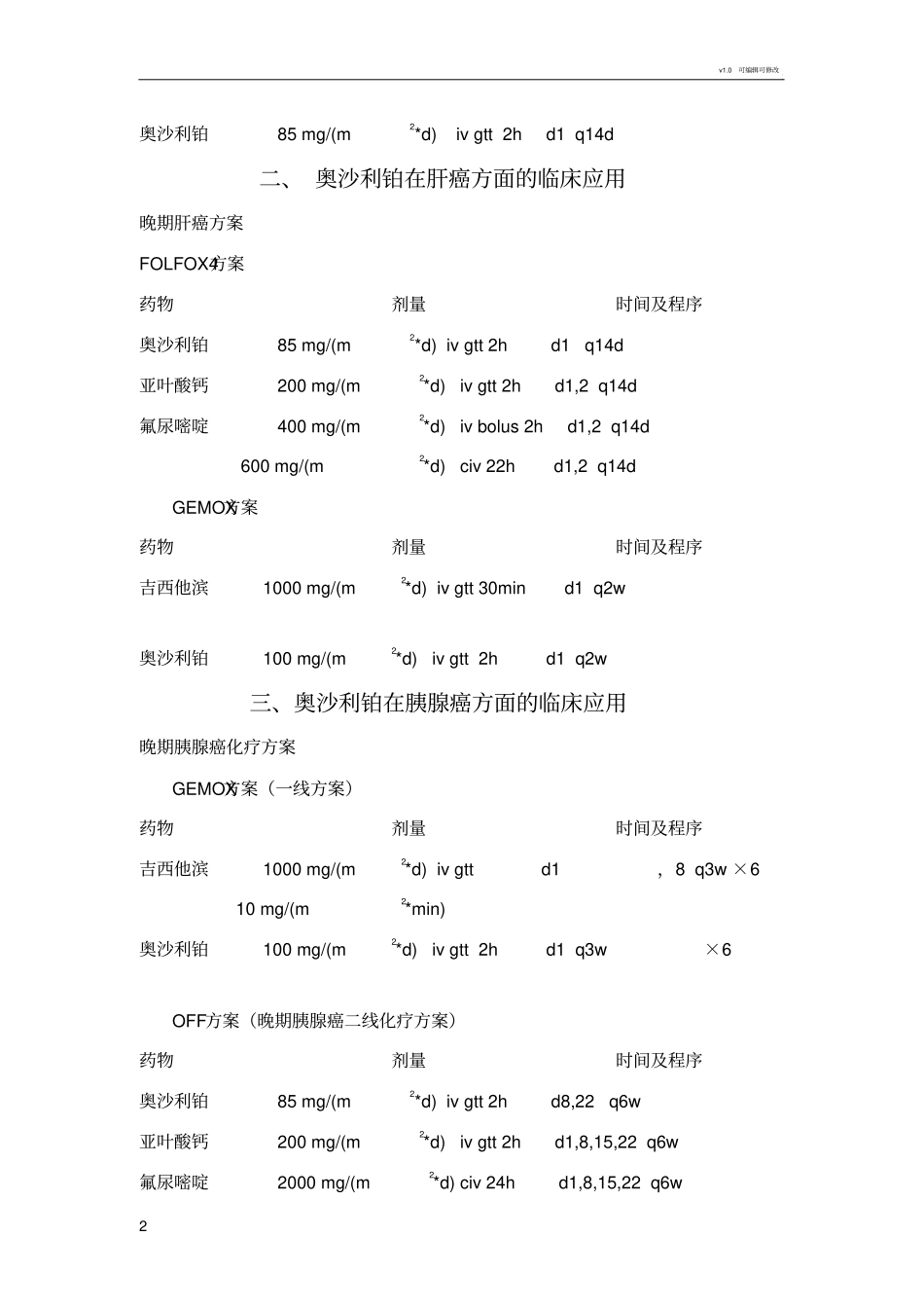 奥沙利铂肿瘤方案(全)_第2页