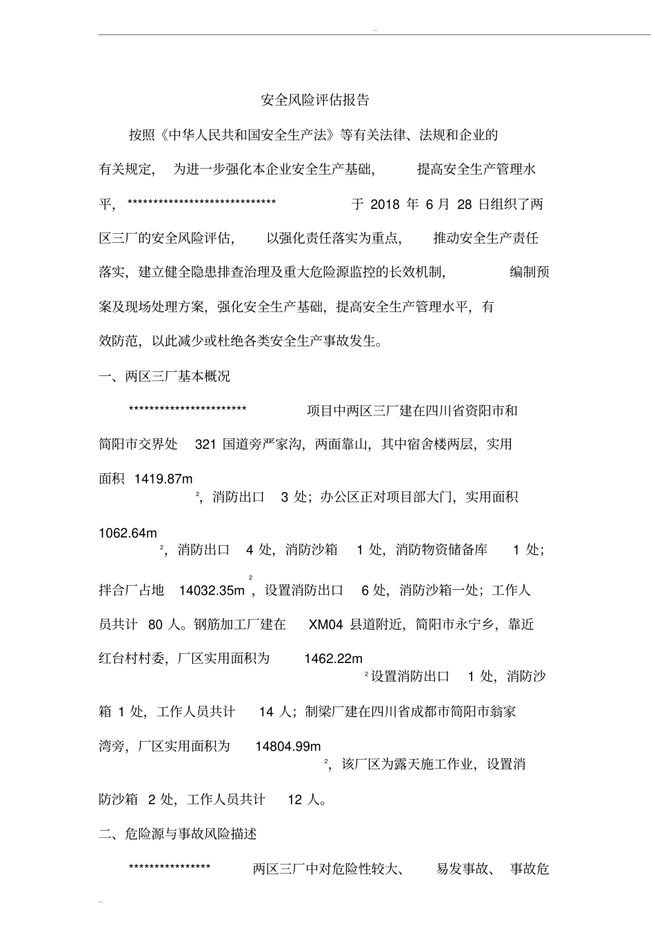 安全风险评估报告_第1页