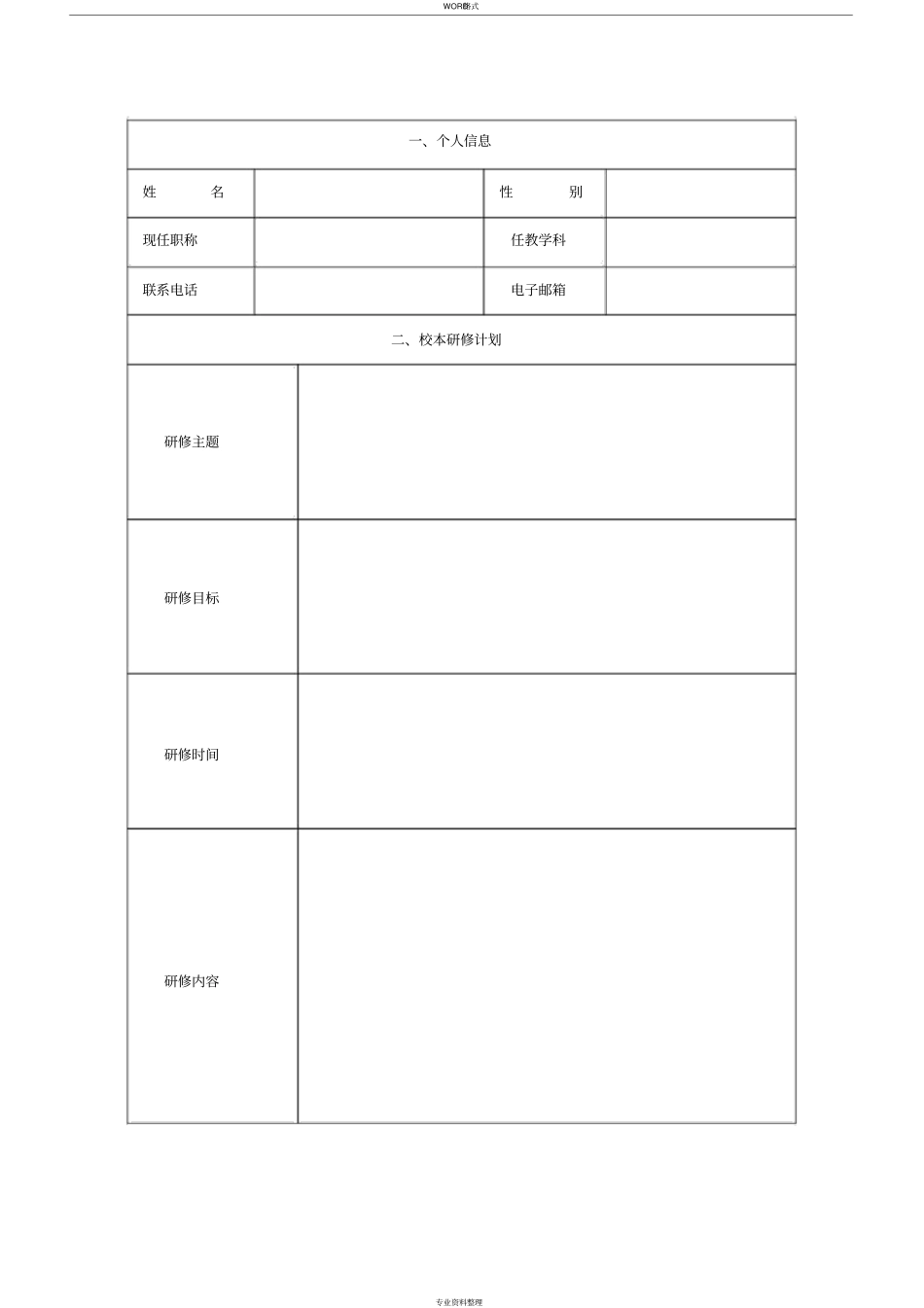 中小学教师校本研修参照模板(职称晋升专用模板)_第2页