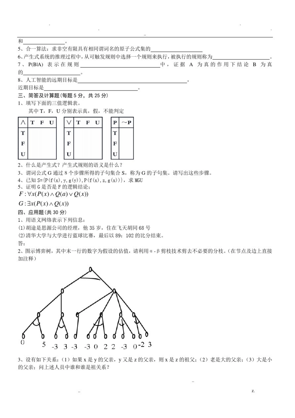 人工智能经典考试试题答案_第2页