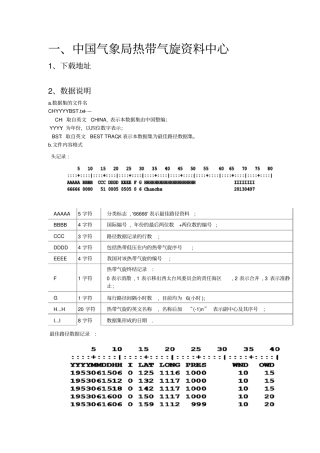台风数据说明文档