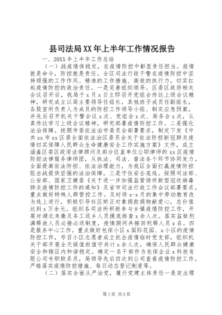 县司法局上半年工作情况报告