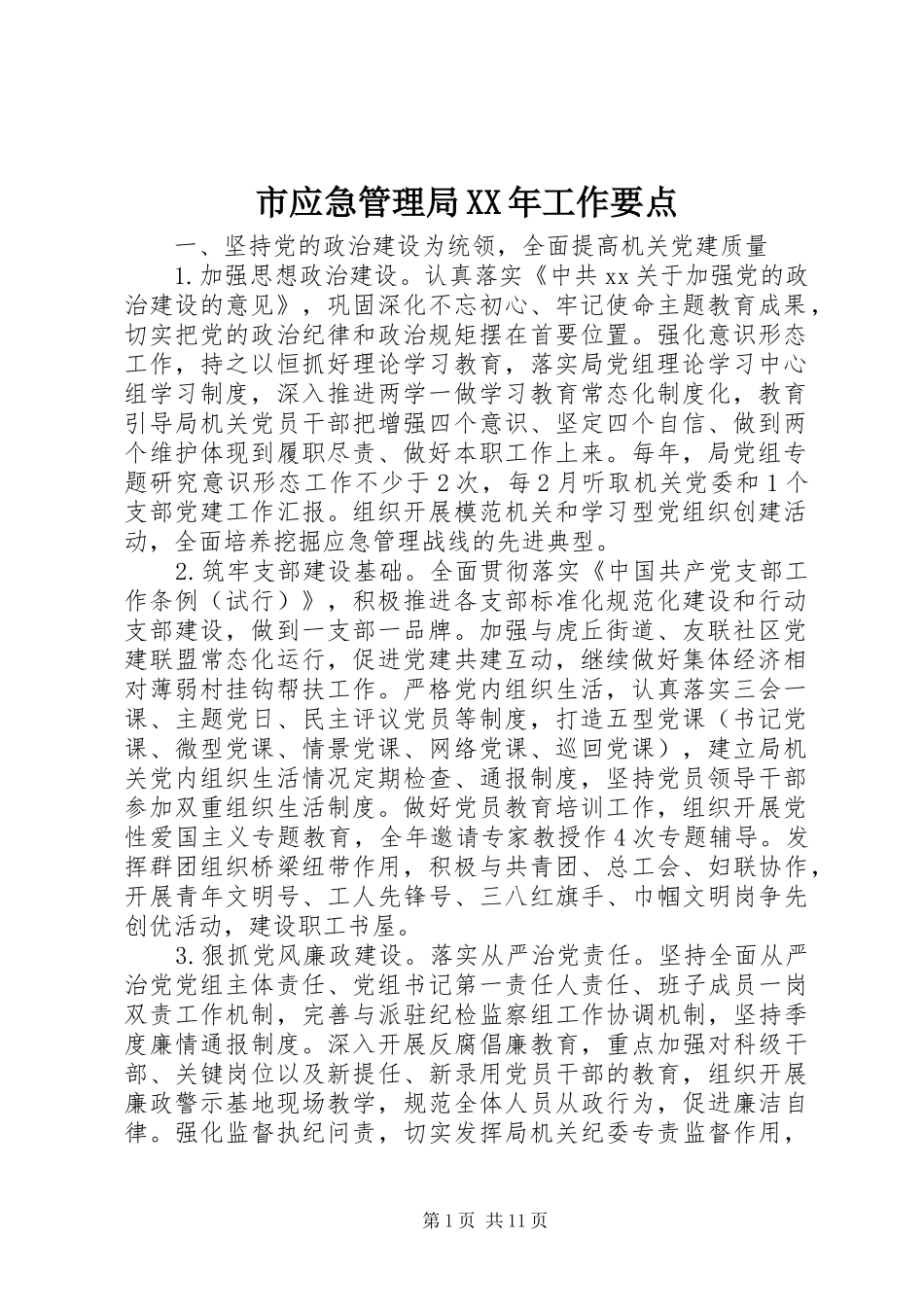 市应急管理局工作要点_第1页