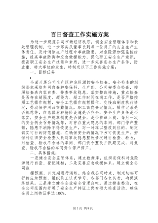 百日督查工作方案