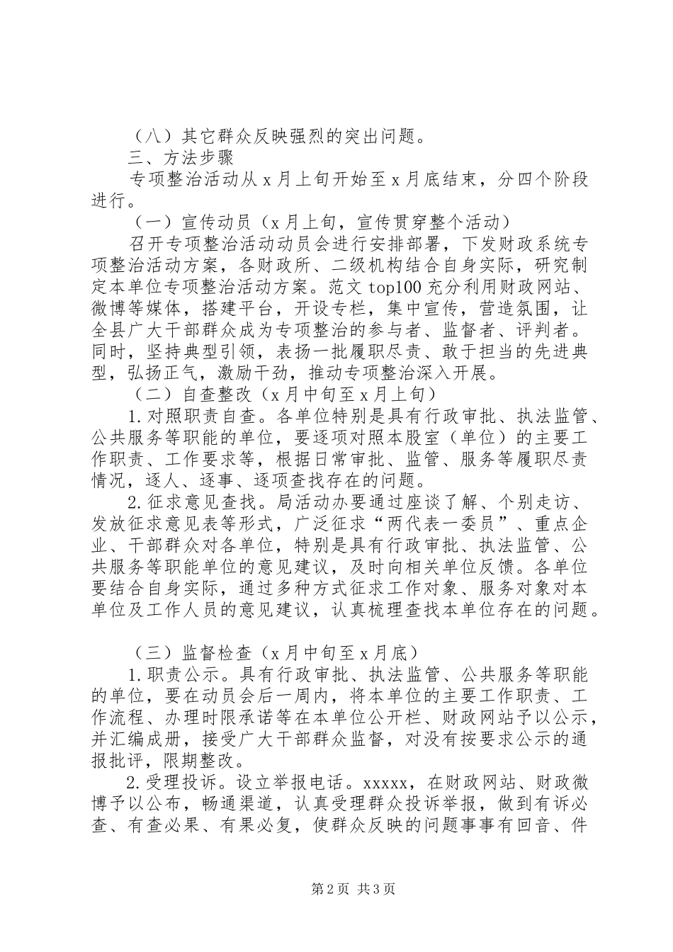 县财政局“为官不为”专项整治活动实施方案_第2页