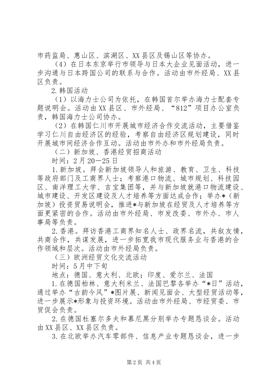 市重大经贸招商活动实施方案_第2页