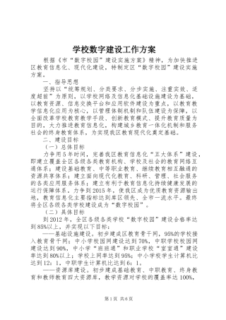 学校数字建设工作实施方案