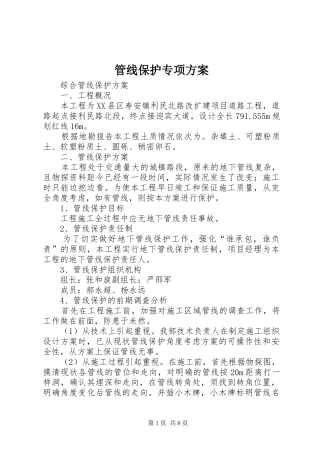 管线保护专项实施方案