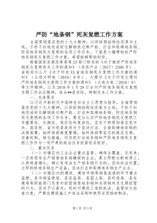 严防“地条钢”死灰复燃工作实施方案