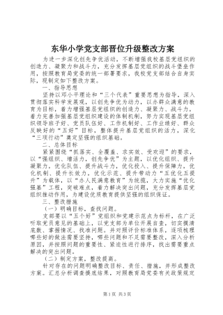 东华小学党支部晋位升级整改实施方案