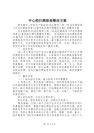 中心校扫黑除恶整改实施方案