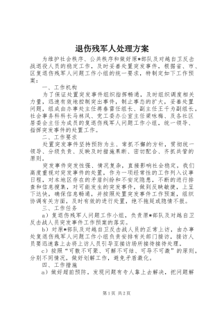 退伤残军人处理实施方案