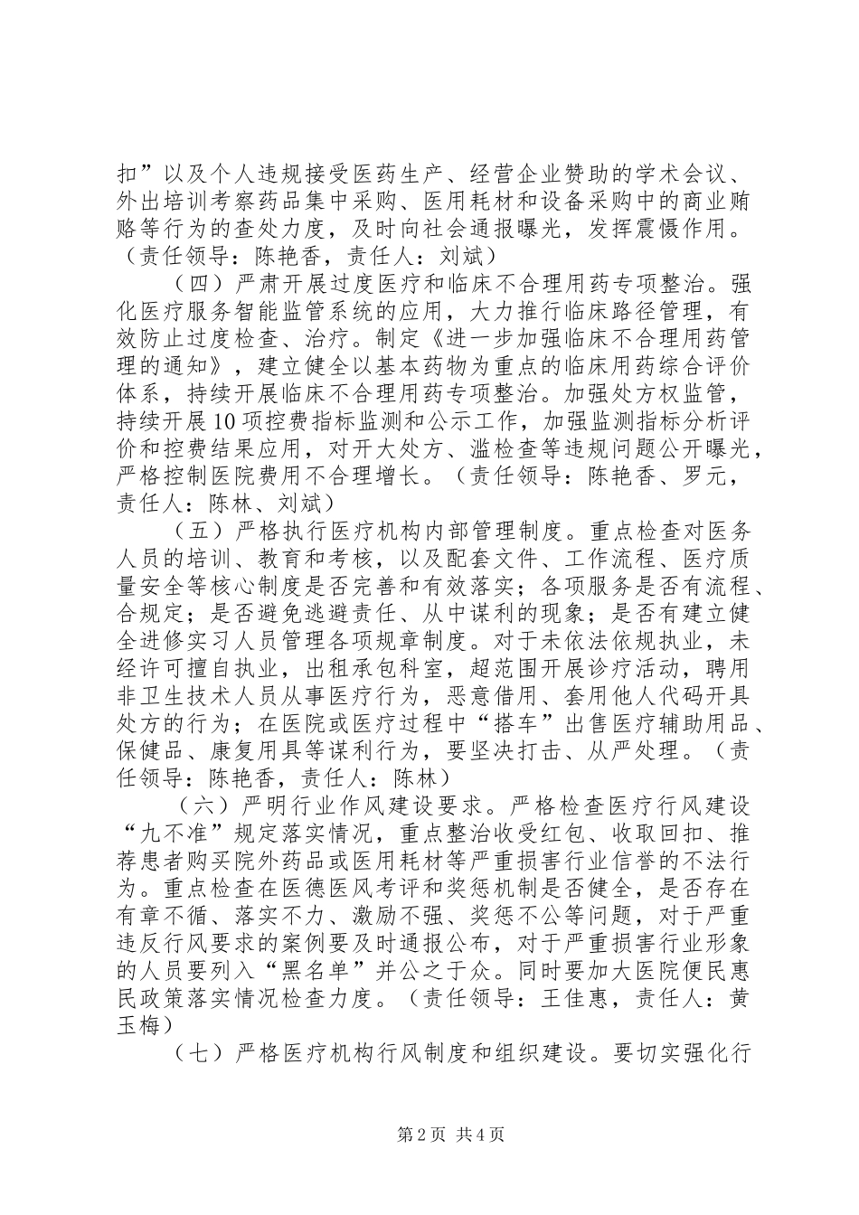 市皮防院卫生行业作风整治专项行动方案_第2页
