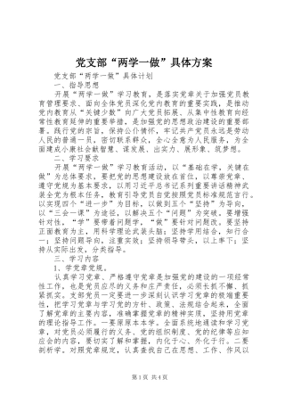 党支部“两学一做”具体实施方案