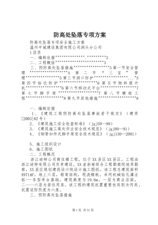 防高处坠落专项实施方案