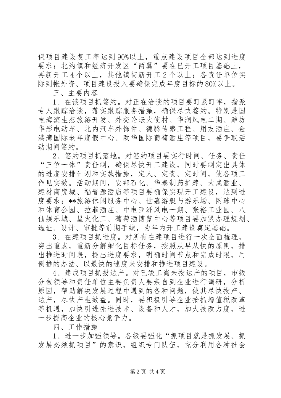 我市项目建设百日会战方案_第2页
