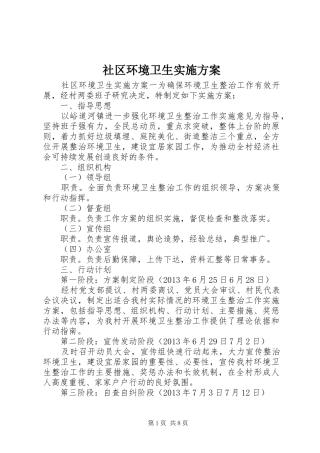 社区环境卫生方案
