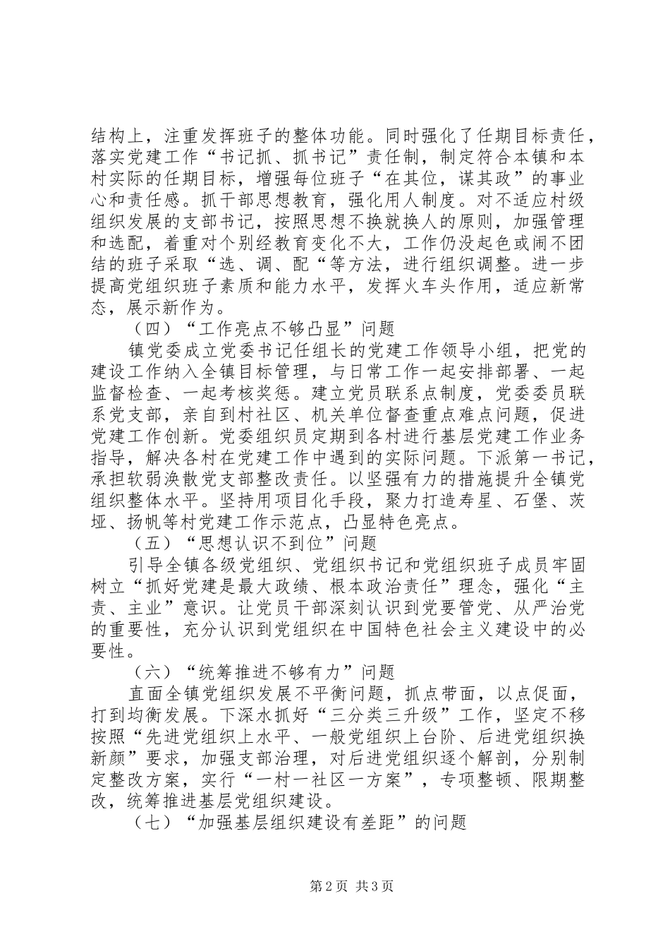 XX年党建工作存在的问题整改实施方案_第2页