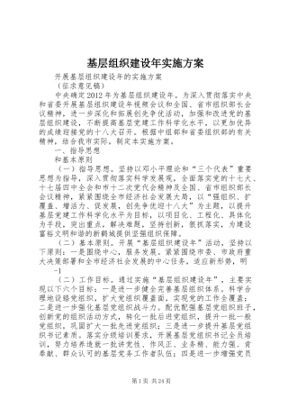 基层组织建设年方案