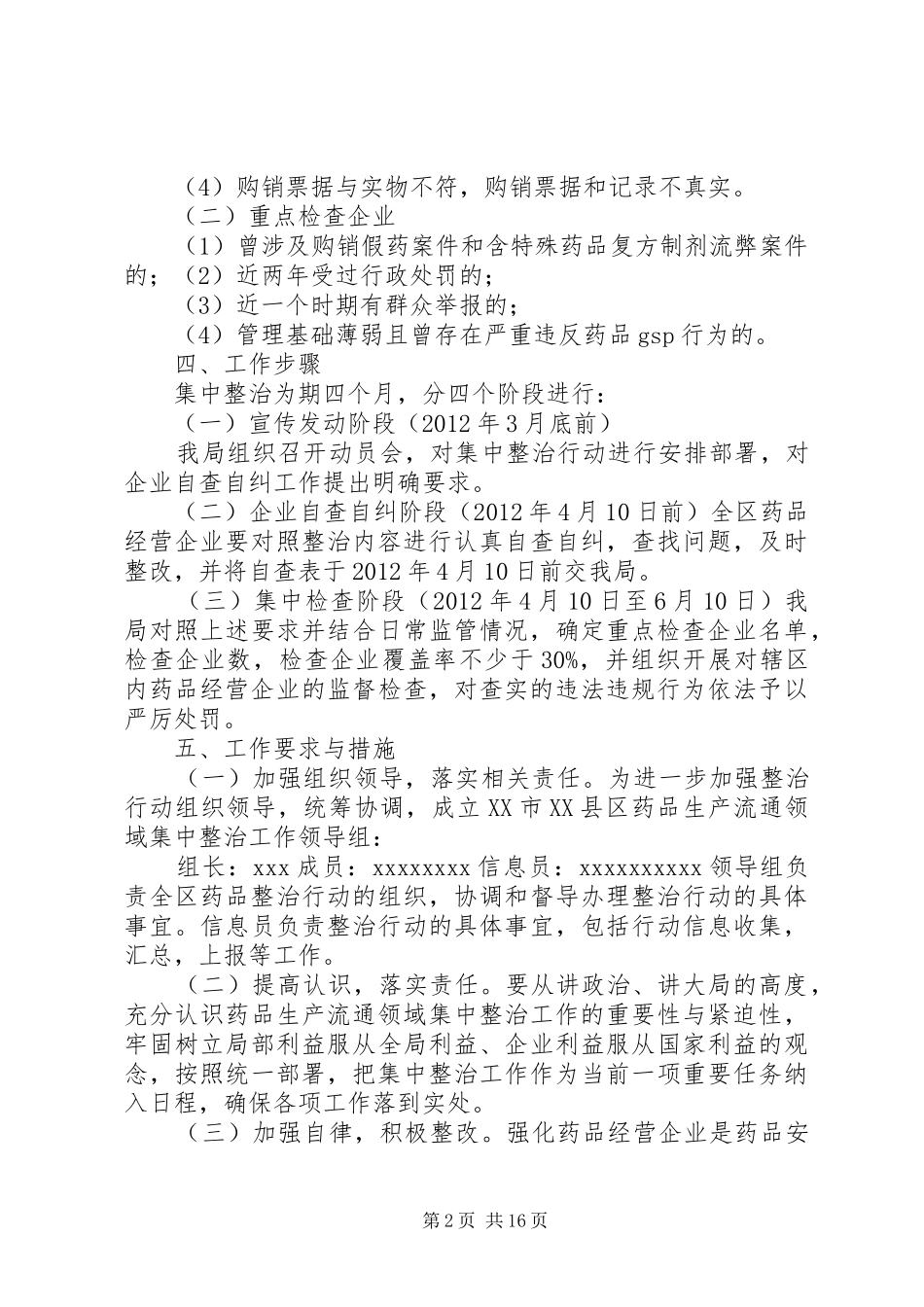 药品生产流通领域集中整治行动方案_第2页
