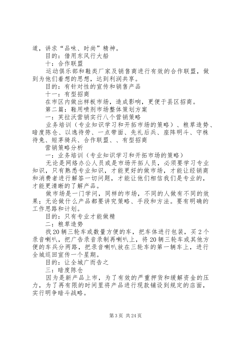 第一篇：芙拉沃鞋用喷剂系列市场整体策划实施方案_第3页