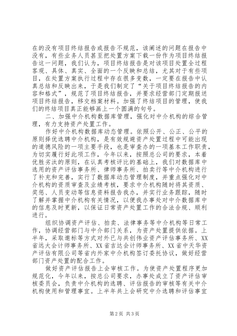 资产处置审查办公室某某某某年工作总结_第2页