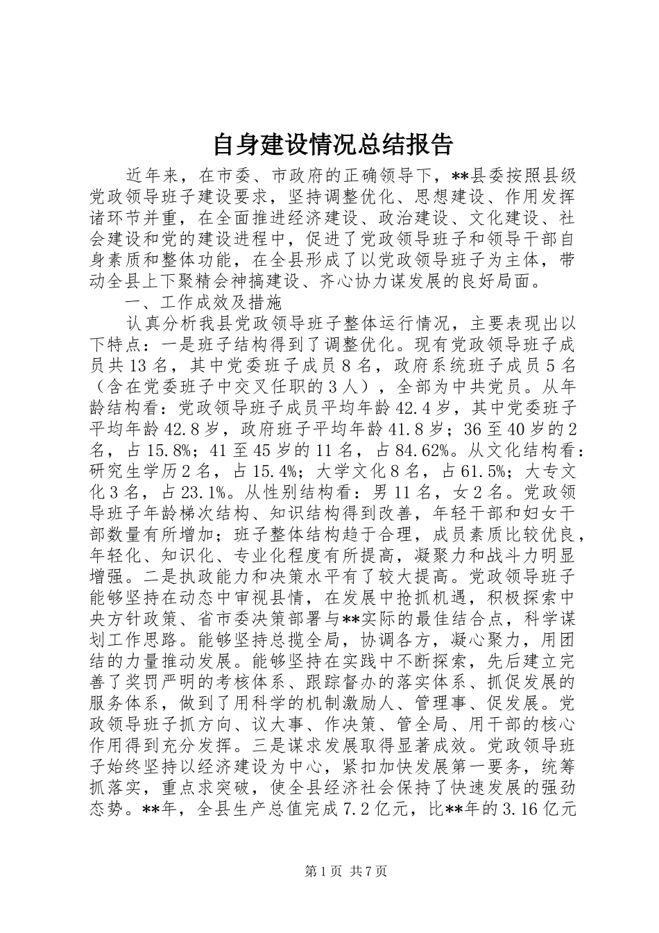 自身建设情况总结报告_第1页